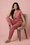 Zivame Satin Pyjama Set - Dusty Rose — thumbnail 1